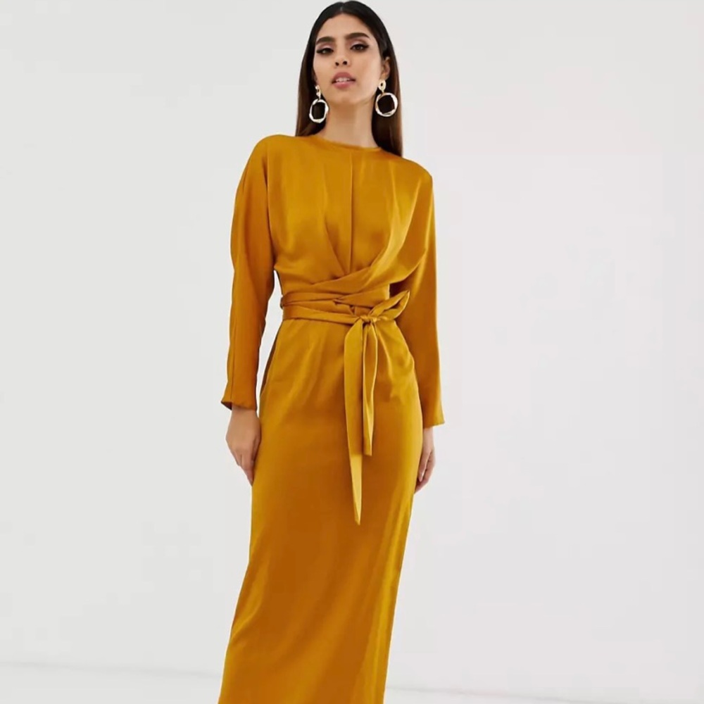 maxi satin dress